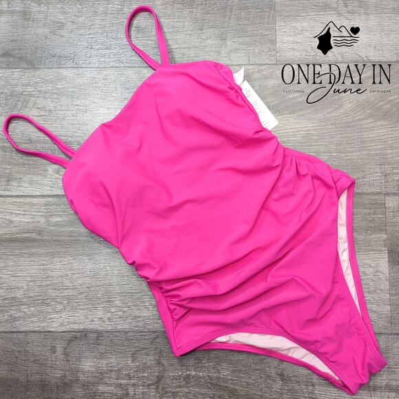 Cupshe Straight Neck Tummy Control One Piece Swimsuit Size S - Picture 3 of 7